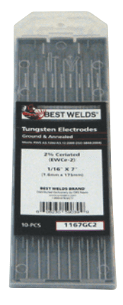 2% Ceriated Ground Tungsten Electrodes 2% Ceriated Ground Tungsten Electrodes