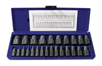 Hex Head Multi-Spline Screw Extractors - 532 Series - Plastic Case Sets