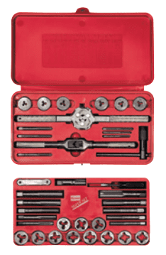 39-pc Machine Screw - Fractional Tap & Solid Round Die Sets